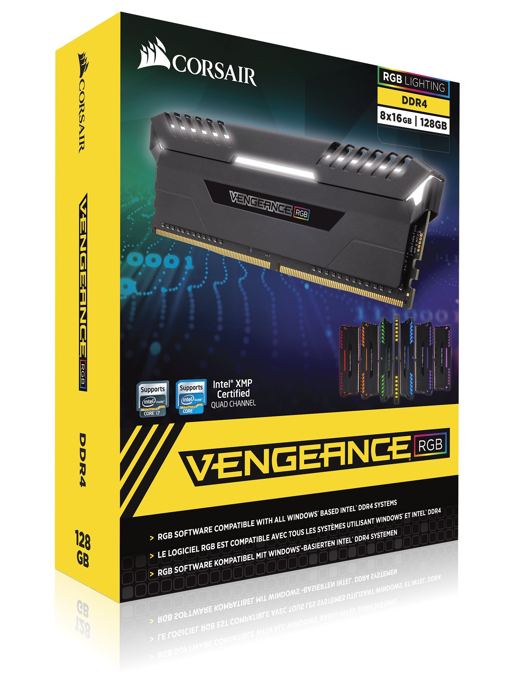 Amazon.com: CORSAIR VENGEANCE RGB 128GB (8x16GB) DDR4 3000MHz C16